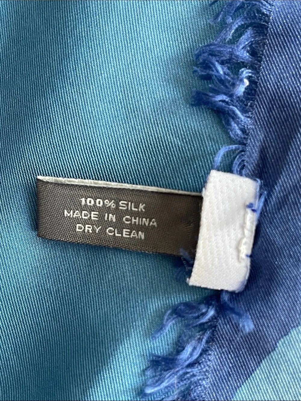 Silk Colorblock Blue Lightweight Scarf
